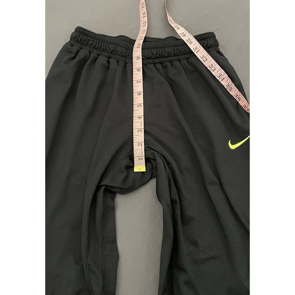 Dri Fit Nike Athletic Pants Mens Size Medium Black Green Ankles Zip Drawstring